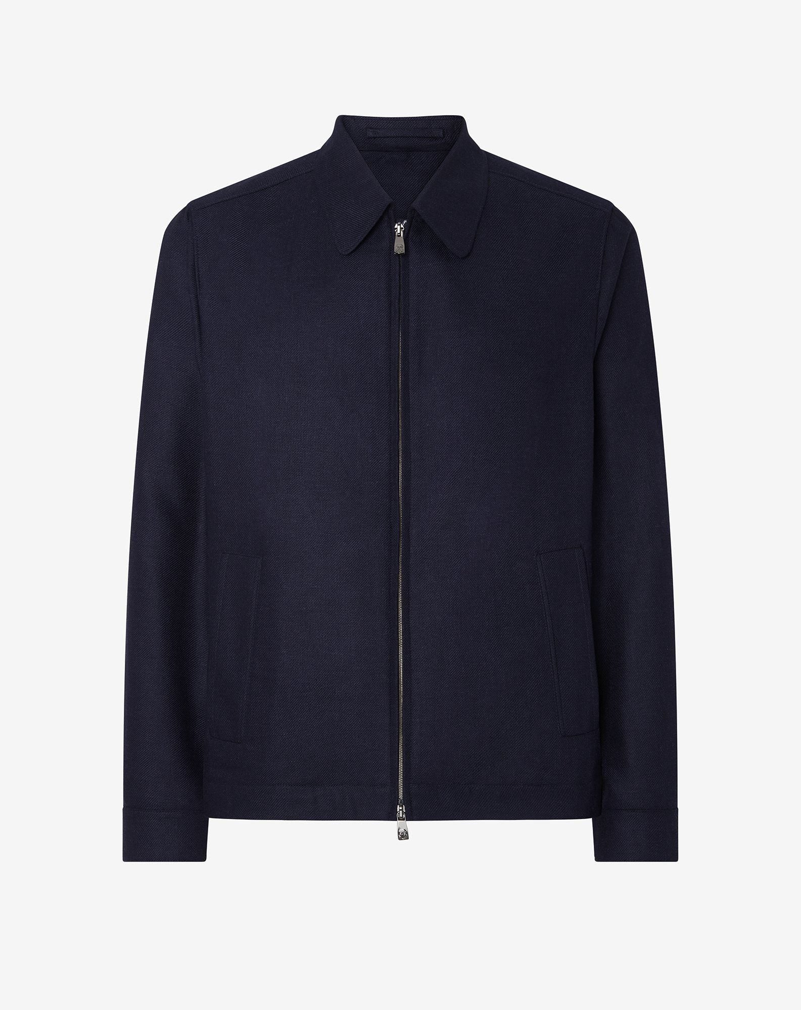 Giubbino Navy In Pura Seta
