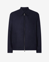 Giubbino blu navy in pura seta