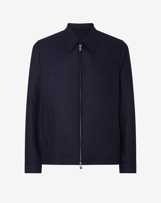 Giubbino blu navy in pura seta