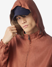 Giubbino Color Ruggine In Lino