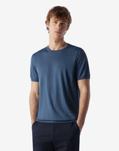 Sweater Girocollo Ottanio Chiaro In Lana Ultrafine