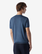 Sweater Girocollo Ottanio Chiaro In Lana Ultrafine