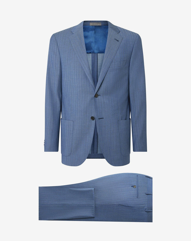 Suit sfoderato blu chiaro in lana