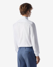Shirt Con Riga Bianca E Azzurra In Cotone