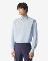 Shirt Azzurra In Popeline Di Cotone