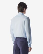 Shirt Azzurra In Popeline Di Cotone