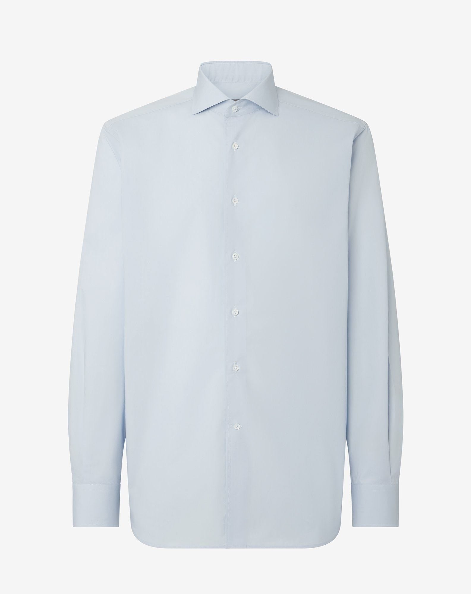 Shirt azzurra in popeline di cotone