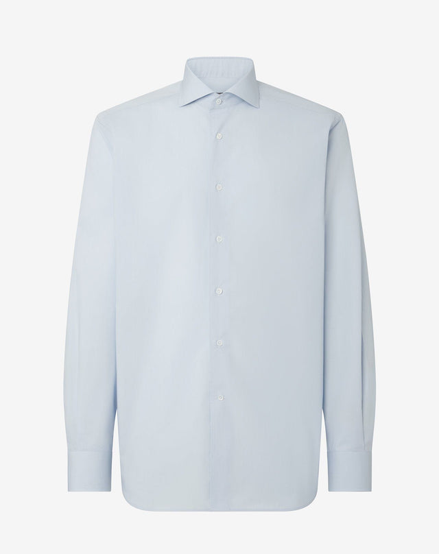 Shirt azzurra in popeline di cotone