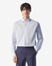 Shirt Con Riga Azzurra E Marrone In Cotone