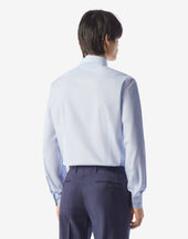 Shirt Con Riga Azzurra E Marrone In Cotone
