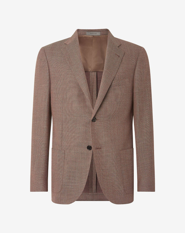 Jacket marrone in pura lana