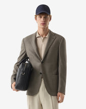 Jacket Oliva In Pura Lana