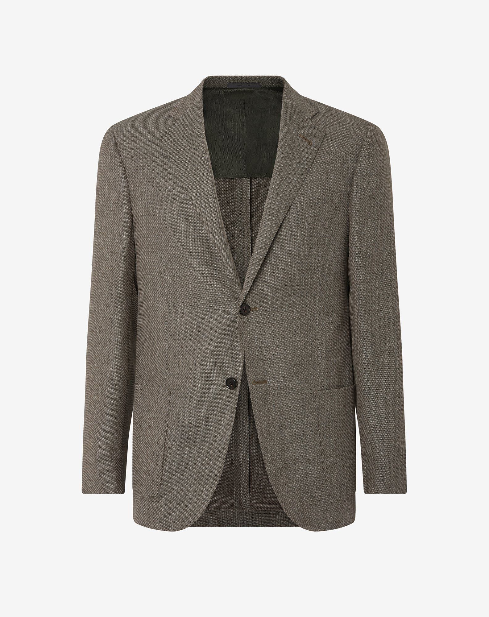 Jacket verde oliva in pura lana