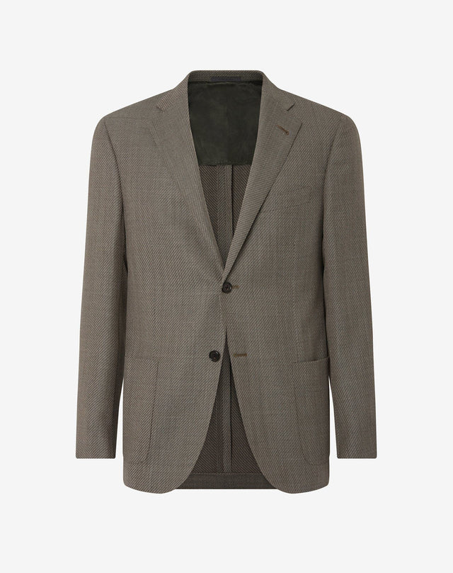 Jacket verde oliva in pura lana