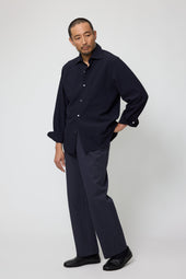 Spread Collar Shirt Wool Seersucker