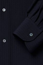 Spread Collar Shirt Wool Seersucker