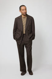 Double Breasted Shirt Jacket (Chocolate Tropical Wool)