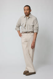 Wave Shirt (Taupe Linen Silk Slub)