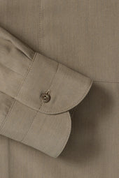 Band Collar Shirt Brushed Silk Cotton Linen