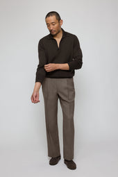 Long Sleeve Polo Wool Silk