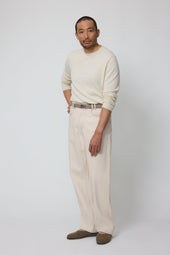 Long Sleeve Knit T-Shirt (Ivory Undyed Cashmere)