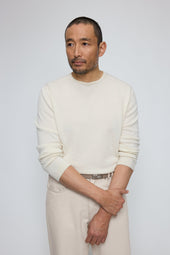 Long Sleeve Knit T Shirt Undyed Cashmere