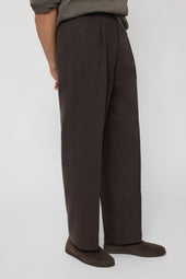 Single Pleat Trouser Panama Weave Cotton