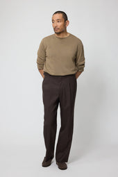 Single Pleat Trouser (Chocolate Tropical Wool)