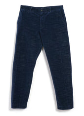 TYGE | Wide Cut Cropped Trousers | Velvet Indigo