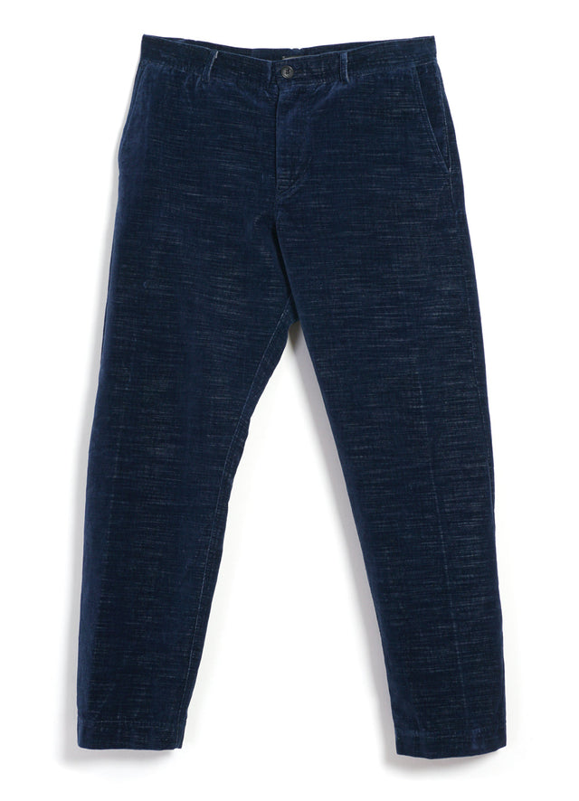 TYGE | Wide Cut Cropped Trousers | Velvet Indigo