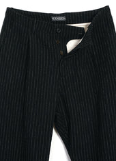 BOBBY | Super Wide Pleated Trousers | Big Pin Black