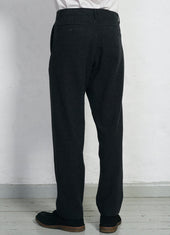 KEN | Casual Trousers | Black Wool Pin