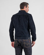 19oz Left-Hand Twill Selvedge Denim Type III Jacket - Indigo Overdyed Black