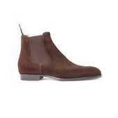 Chelsea Boots Elastic Sided In Dark Brown Suede