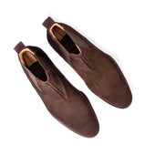 Chelsea Boots Elastic Sided In Dark Brown Suede