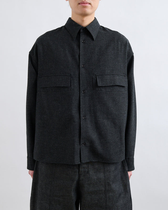 AW26 Crop Vincent Shirt - Coal