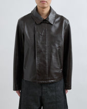 AW26 Leather Blouson - Dark Brown