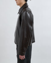 AW26 Leather Blouson - Dark Brown