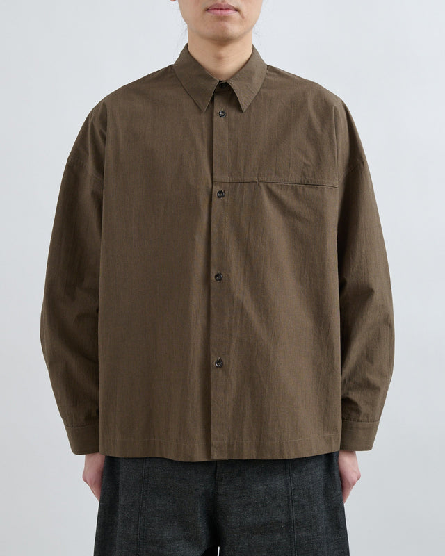 AW26 Pocket Parka Shirt - Brown Houndstooth