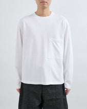 AW26 Cross Stitch Long Sleeve Tee - White