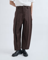 AW26 Box Pleat Trouser Wool - Mocha Brown
