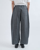 AW26 Box Pleat Trouser Denim - Salt and Pepper