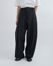AW26 Box Pleat Trouser Wool - Black
