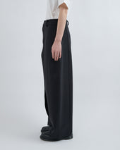 AW26 Box Pleat Trouser Wool - Black