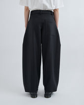 AW26 Box Pleat Trouser Wool - Black