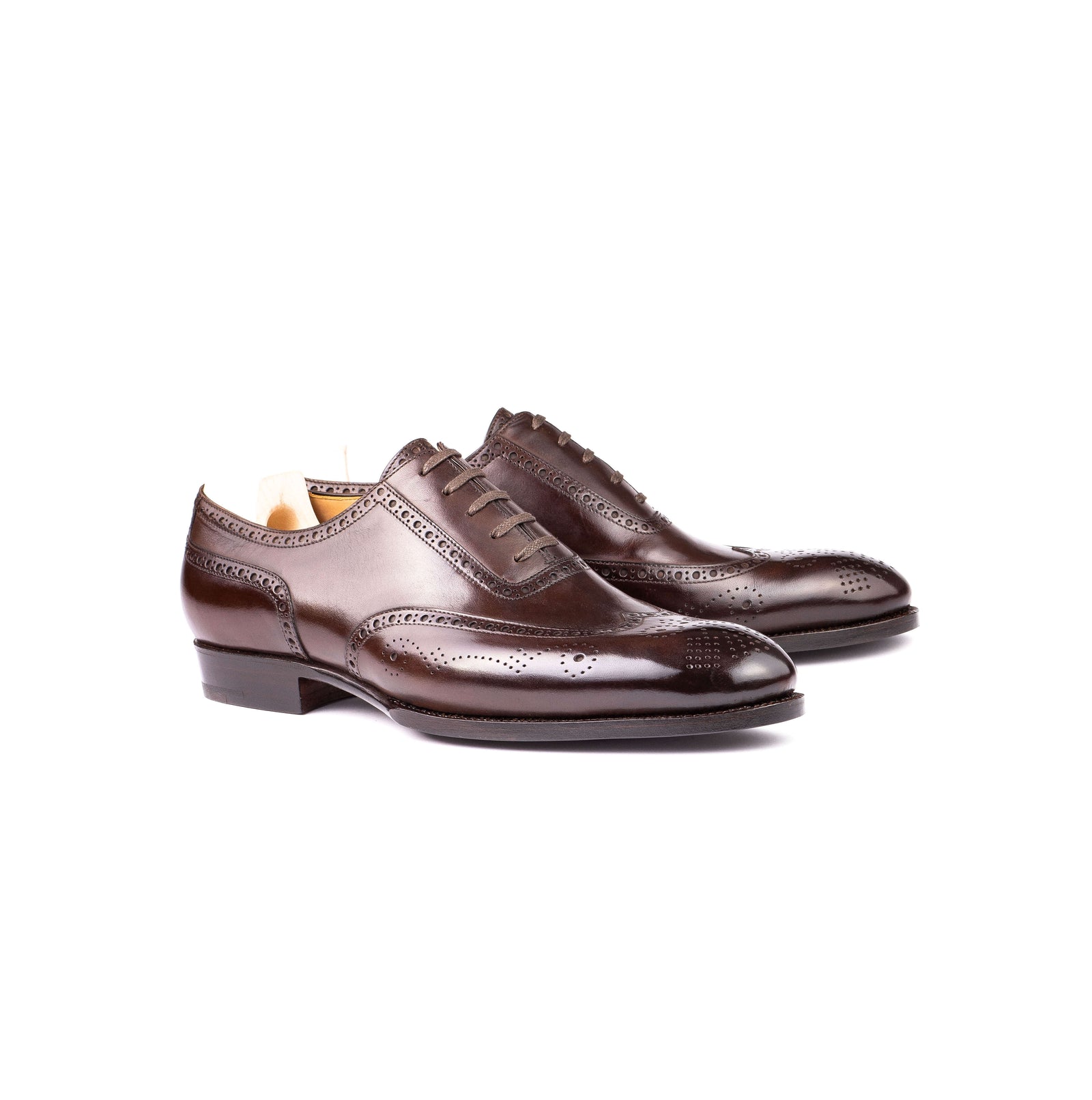Long Wing Full Brogue Oxford In Dark Brown Crust Calf