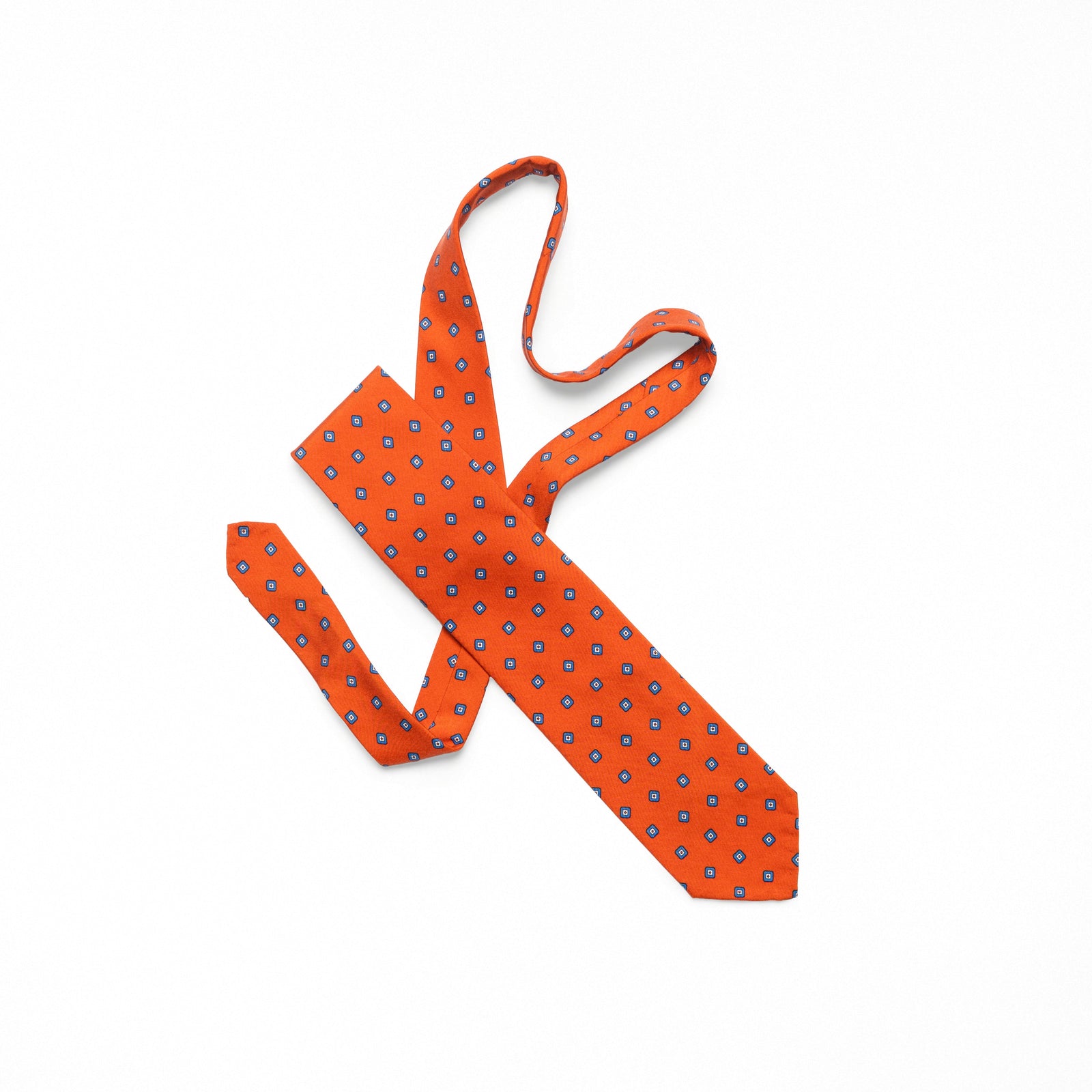 Micro Scattered Medallion Tie In Tangerine