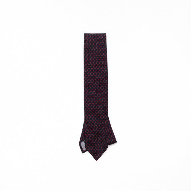 Wool Diamond Dot Tie in Navy