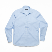 Light Blue Dress Stripe Spread Collar Shirt