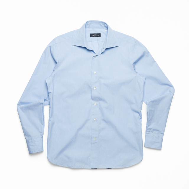 Light Blue Dress Stripe Spread Collar Shirt